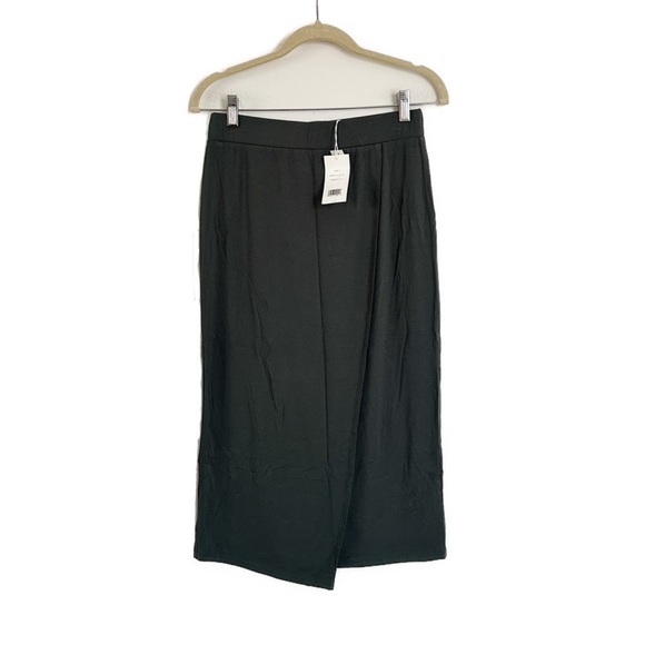 Vince Overlap Midi Skirt Dark Pine Size XS NWT - Picture 2 of 4